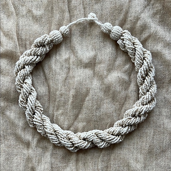 Cream Rope Necklace with Braided Design - Picture 1 of 2